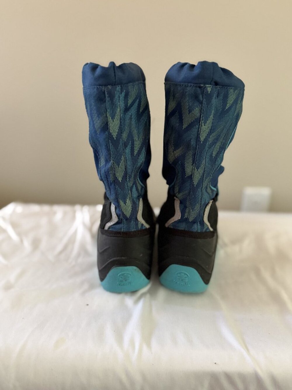 Kamik Kids Waterproof Winter Snow Boots Size 4 Navy and Teal - Picture 9 of 9